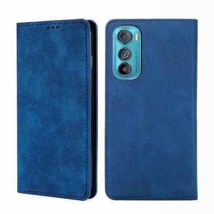 For Motorola Moto Edge 30 Skin Feel Magnetic Horizontal Flip Leather Phone Case(Blue)
