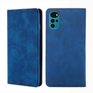 For Motorola Moto G22 Skin Feel Magnetic Horizontal Flip Leather Phone Case(Blue)