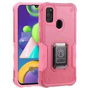For Samsung Galaxy M21s / M30s Ring Holder Non-slip Shockproof Armor Phone Case(Pink)