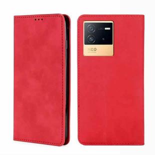 For vivo iQOO Neo6 5G Skin Feel Magnetic Horizontal Flip Leather Phone Case(Red)
