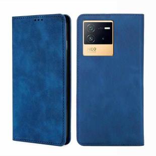 For vivo iQOO Neo6 5G Skin Feel Magnetic Horizontal Flip Leather Phone Case(Blue)