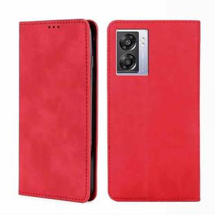 For OPPO A57 5G 2022/Realme Q5i Skin Feel Magnetic Horizontal Flip Leather Phone Case(Red)
