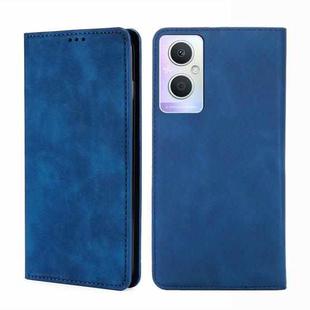 For OPPO A96 5G Skin Feel Magnetic Horizontal Flip Leather Phone Case(Blue)