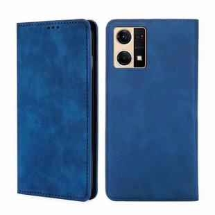 For OPPO Reno7 4G/F21 Pro 4G Skin Feel Magnetic Horizontal Flip Leather Phone Case(Blue)