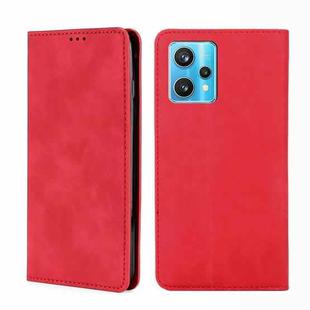 For OPPO Realme 9 Pro+ Skin Feel Magnetic Horizontal Flip Leather Phone Case(Red)