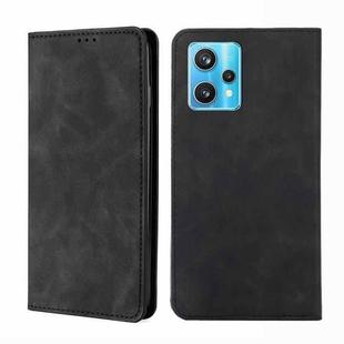 For OPPO Realme 9 Pro+ Skin Feel Magnetic Horizontal Flip Leather Phone Case(Black)