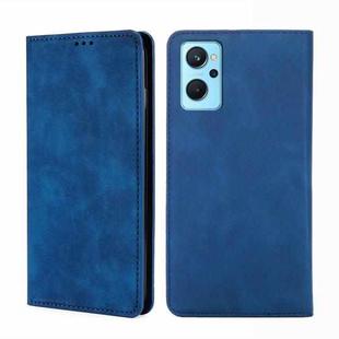 For OPPO Realme 9i/A36 4G/A96 4G/K10 4G/A76 4G Skin Feel Magnetic Horizontal Flip Leather Phone Case(Blue)