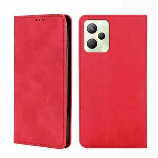 For OPPO Realme C35 Skin Feel Magnetic Horizontal Flip Leather Phone Case(Red)