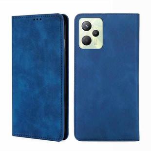 For OPPO Realme C35 Skin Feel Magnetic Horizontal Flip Leather Phone Case(Blue)