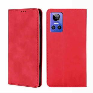 For OPPO Realme GT Neo3 Skin Feel Magnetic Horizontal Flip Leather Phone Case(Red)
