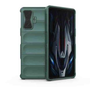 For Xiaomi Redmi K50 Gaming Magic Shield TPU + Flannel Phone Case(Dark Green)