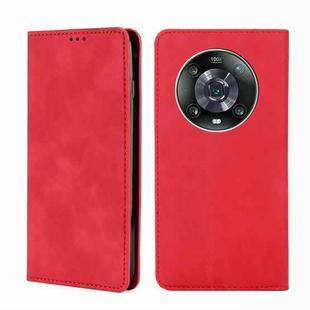 For Honor Magic4 Pro Skin Feel Magnetic Horizontal Flip Leather Phone Case(Red)