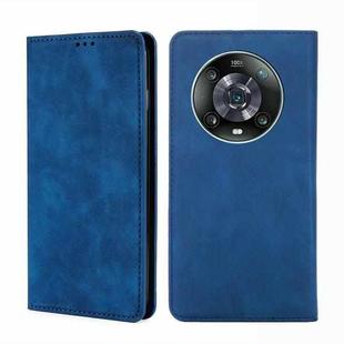 For Honor Magic4 Pro Skin Feel Magnetic Horizontal Flip Leather Phone Case(Blue)