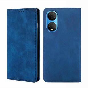For Honor X7 4G Skin Feel Magnetic Horizontal Flip Leather Phone Case(Blue)