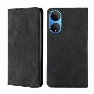 For Honor X7 4G Skin Feel Magnetic Horizontal Flip Leather Phone Case(Black)