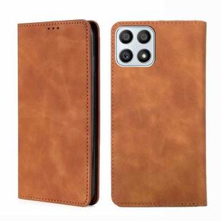 For Honor X30i Skin Feel Magnetic Horizontal Flip Leather Phone Case(Light Brown)