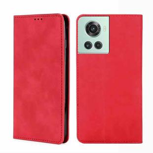 For OnePlus ACE/10R Skin Feel Magnetic Horizontal Flip Leather Phone Case(Red)