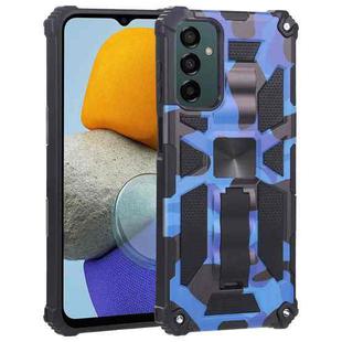 For Samsung Galaxy M23 / F23 5G / M13 4G Camouflage Armor Kickstand TPU + PC Magnetic Phone Case(Dark Blue)