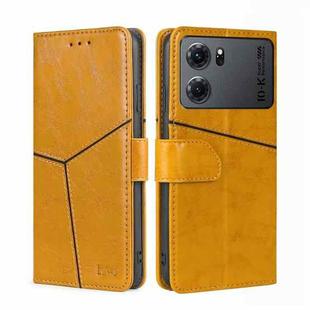 For OPPO K10 5G Geometric Stitching Horizontal Flip Leather Phone Case(Yellow)