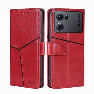 For OPPO K10 5G Geometric Stitching Horizontal Flip Leather Phone Case(Red)