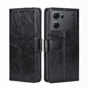 For OPPO K10 5G Geometric Stitching Horizontal Flip Leather Phone Case(Black)