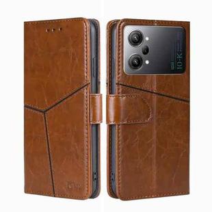 For OPPO K10 Pro 5G Geometric Stitching Horizontal Flip Leather Phone Case(Light Brown)
