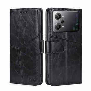 For OPPO K10 Pro 5G Geometric Stitching Horizontal Flip Leather Phone Case(Black)