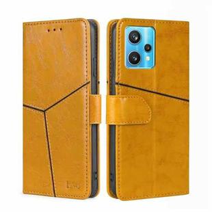 For OPPO Realme 9 Pro+ Geometric Stitching Horizontal Flip Leather Phone Case(Yellow)