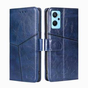 For OPPO Realme 9i Geometric Stitching Horizontal Flip Leather Phone Case(Blue)