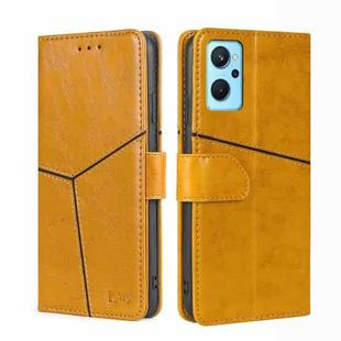 For OPPO Realme 9i Geometric Stitching Horizontal Flip Leather Phone Case(Yellow)