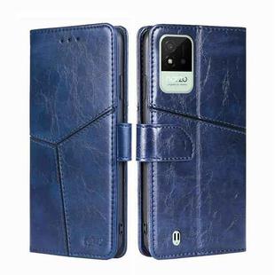 For OPPO Realme Narzo 50i Geometric Stitching Horizontal Flip Leather Phone Case(Blue)