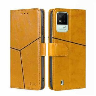 For OPPO Realme Narzo 50i Geometric Stitching Horizontal Flip Leather Phone Case(Yellow)