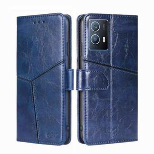 For vivo iQOO U5 5G Geometric Stitching Horizontal Flip Leather Phone Case(Blue)