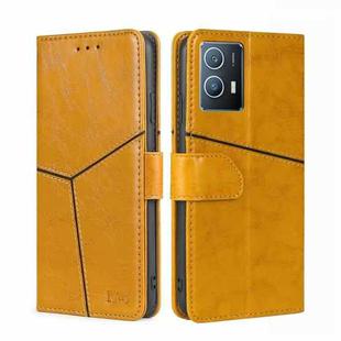 For vivo iQOO U5 5G Geometric Stitching Horizontal Flip Leather Phone Case(Yellow)