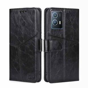 For vivo iQOO U5 5G Geometric Stitching Horizontal Flip Leather Phone Case(Black)