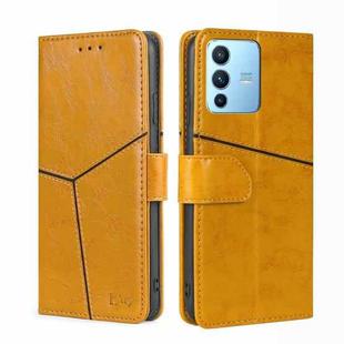 For vivo S12 Pro 5G/V23 Pro Geometric Stitching Horizontal Flip Leather Phone Case(Yellow)