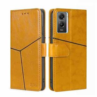 For vivo Y55S 5G Geometric Stitching Horizontal Flip Leather Phone Case(Yellow)