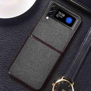 For Samsung Galaxy Z Flip4 5G Sea Sand Cloth Texture Shockproof PC+TPU Phone Case(Black)