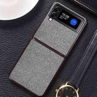 For Samsung Galaxy Z Flip4 5G Sea Sand Cloth Texture Shockproof PC+TPU Phone Case(Grey)