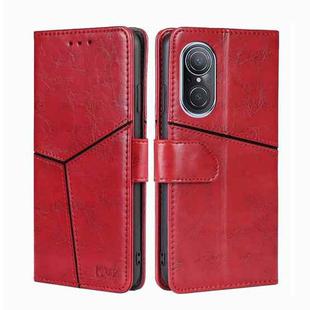 For Huawei Nova 9 SE 4G Geometric Stitching Horizontal Flip Leather Phone Case(Red)