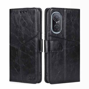 For Huawei Nova 9 SE 4G Geometric Stitching Horizontal Flip Leather Phone Case(Black)
