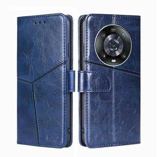 For Honor Magic4 Pro Geometric Stitching Horizontal Flip Leather Phone Case(Blue)