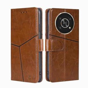 For Honor X30 Geometric Stitching Horizontal Flip Leather Phone Case(Light Brown)