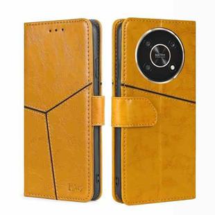 For Honor X30 Geometric Stitching Horizontal Flip Leather Phone Case(Yellow)
