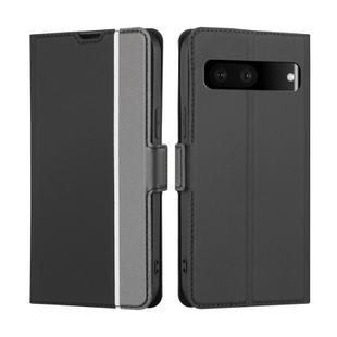 For Google Pixel 7 5G Twill Texture Side Button Leather Phone Case(Black)