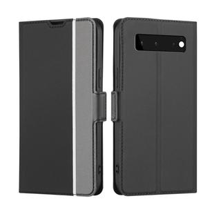 For Google Pixel 6 Twill Texture Side Button Leather Phone Case(Black)