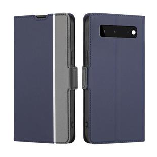 For Google Pixel 6 Twill Texture Side Button Leather Phone Case(Blue)