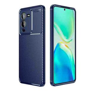 For vivo S15 Carbon Fiber Texture Shockproof TPU Phone Case(Blue)