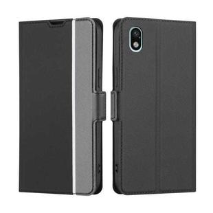 For Sony Xperia Ace III Twill Texture Side Button Leather Phone Case(Black)