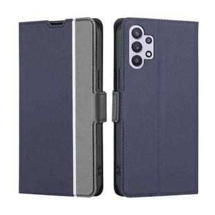 For Samsung Galaxy A32 5G Twill Texture Side Button Leather Phone Case(Blue)